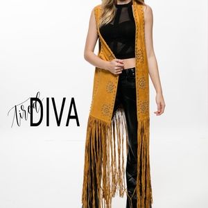 Fringe studded festival vest